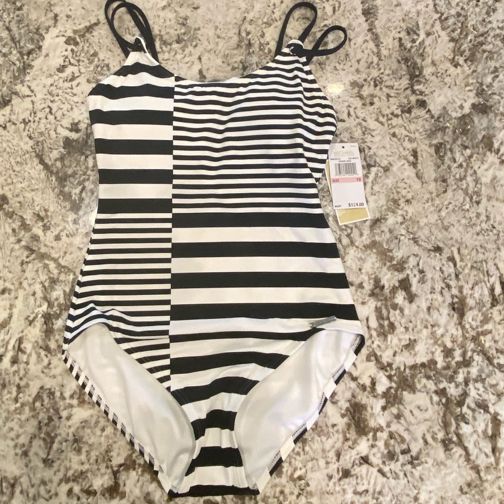 Michael Kors White One-piece Swimsuit Size 10 Cute - Picture 1 of 3